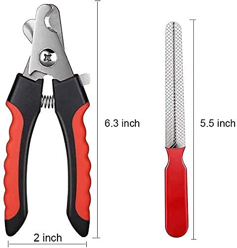 PetVogue Dog Nail Cutter Clipper and filer,Claw & Nails Clippers Grinder Grooming Trimmer for Small, Medium, Large dogs and cats, Red