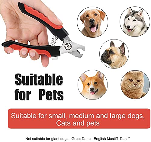PetVogue Dog Nail Cutter Clipper and filer,Claw & Nails Clippers Grinder Grooming Trimmer for Small, Medium, Large dogs and cats, Red