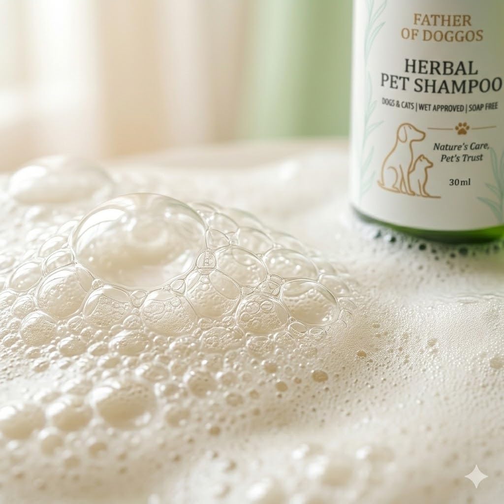 Neem Herbal Pet Shampoo 300ML | Pet Shampoo Tick and Flea | Anti Tick Dog Shampoo for Itchy Skin | Puppy Shampoo & Cat Shampoo | pH Balanced Dog Shampoo and Conditioner for All Breeds(Pack of 1)