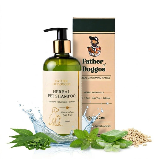 Neem Herbal Pet Shampoo 300ML | Pet Shampoo Tick and Flea | Anti Tick Dog Shampoo for Itchy Skin | Puppy Shampoo & Cat Shampoo | pH Balanced Dog Shampoo and Conditioner for All Breeds(Pack of 1)
